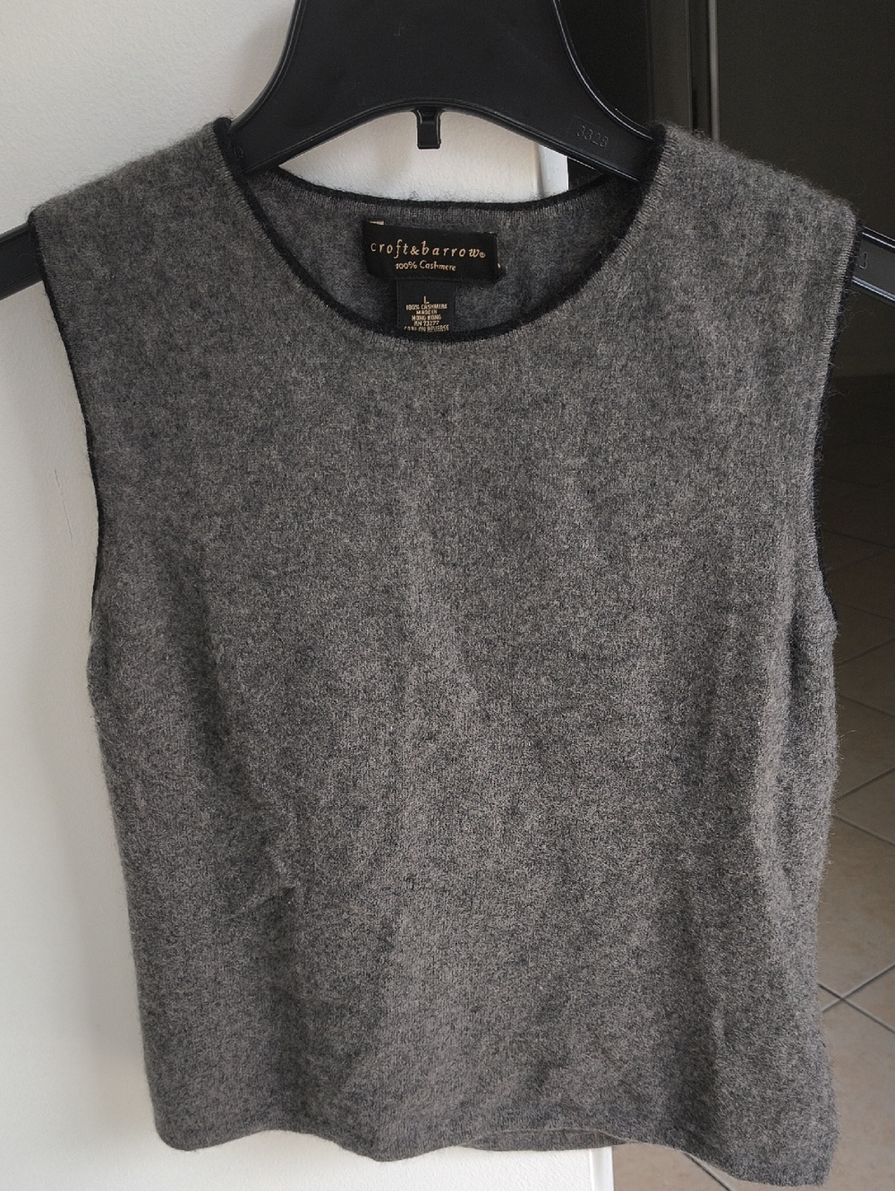 croft & barrow Charcoal Gray Sleeveless Cashmere-Blend Top